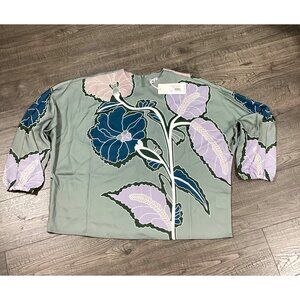 Winnor Silky Flower Print Flowers Womens Top By The Collective Size L Casual NEW